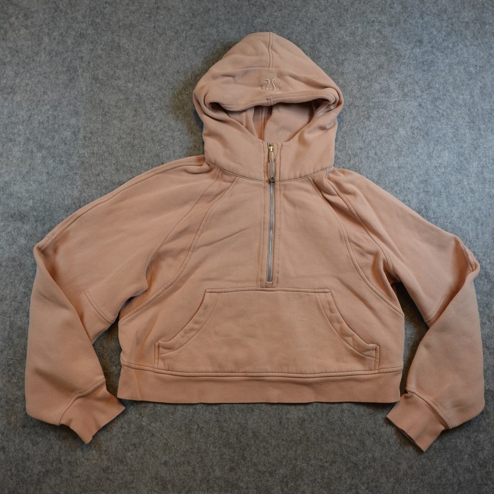 Lululemon Hoodie Women M/L Peach Scuba Oversized Half Zip Pullover Sweatshirt